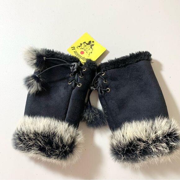 NWT Fjallprodukter AB Fingerless Faux Fur Adjustable Gloves - Picture 2 of 9